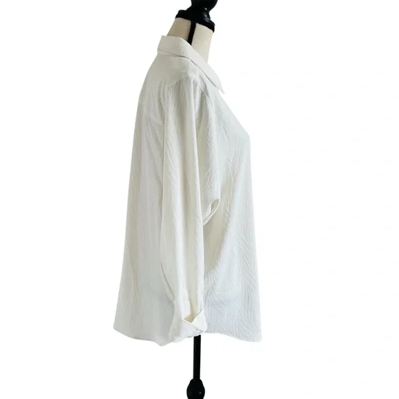 Chico's Cream Button Down Shirt - Picture 2 of 7